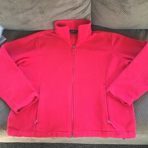 🔴 Red Land’s End Fleece Zip-up Jacket